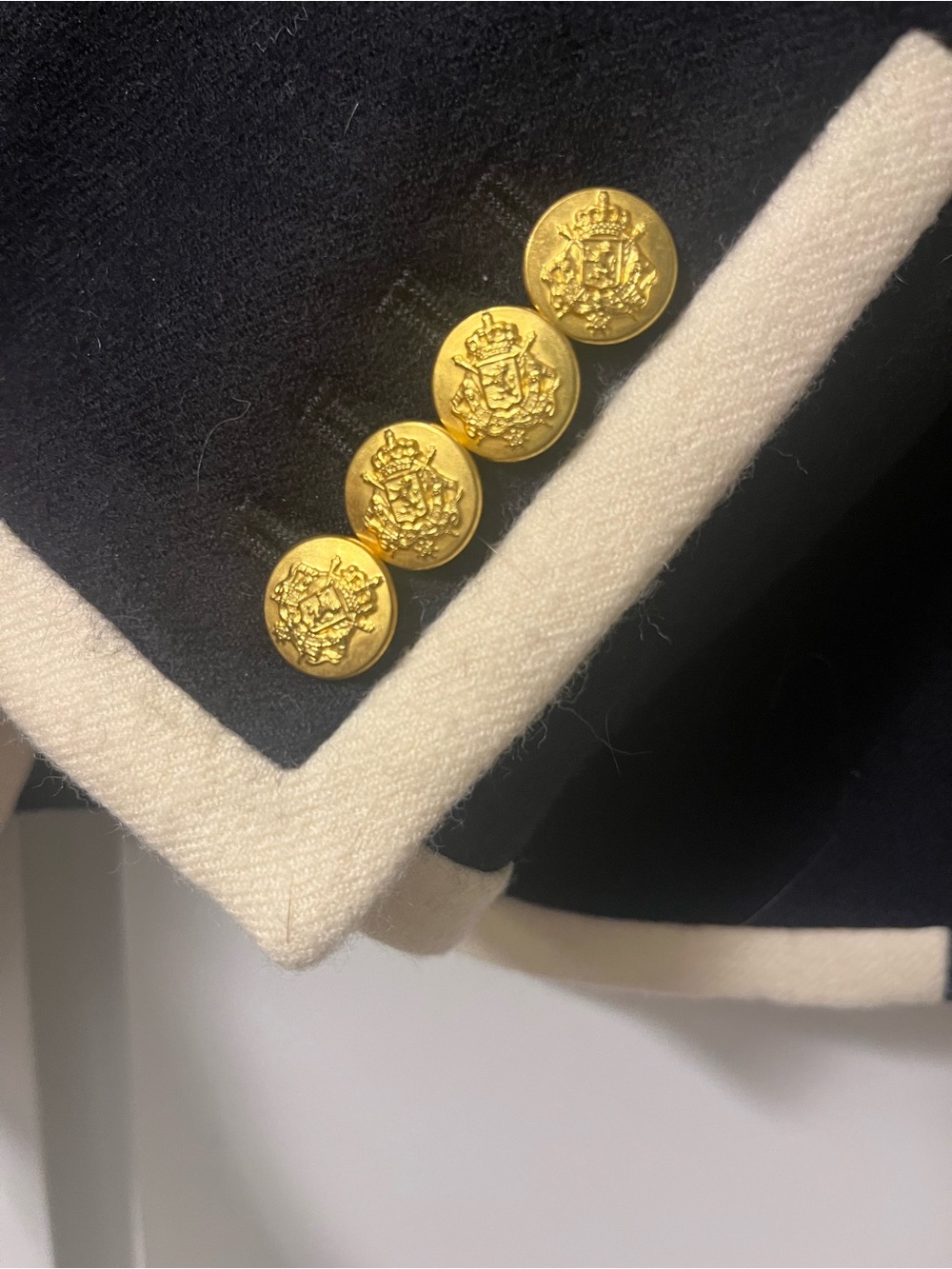 J. Crew Navy Blazer with Cream Trim and Gold Buttons - Picture 4 of 4